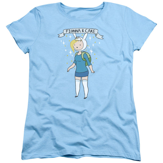 Adventure Time - Fionna & Cake - Short Sleeve Womens Tee - Light Blue T-shirt