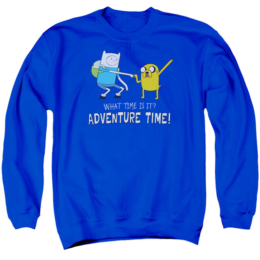 Adventure Time - Fist Bump - Adult Crewneck Sweatshirt - Royal Blue