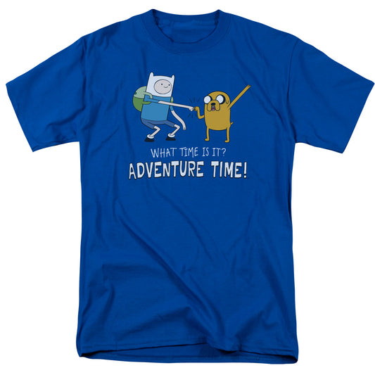 Adventure Time - Fist Bump - Short Sleeve Adult 18/1 - Royal Blue T-shirt