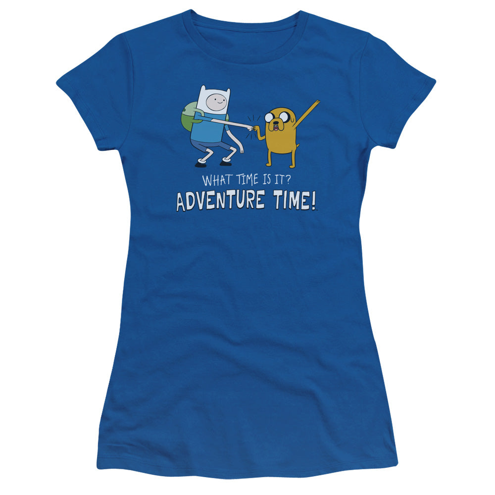 Adventure Time - Fist Bump - Short Sleeve Junior Sheer - Royal Blue T-shirt