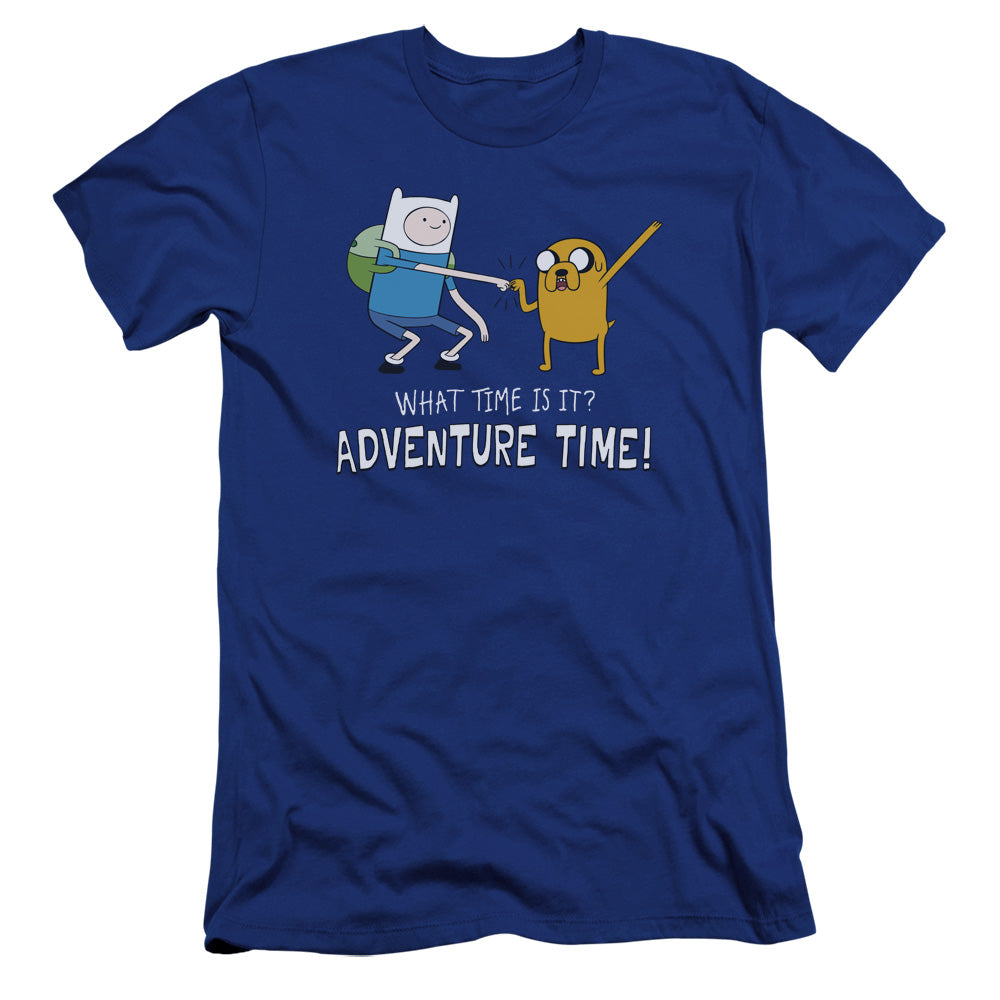 Adventure Time - Fist Bump-hbo Short Sleeve Adult 30/1 - Royal Blue T-shirt
