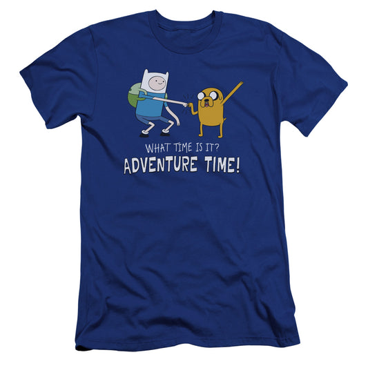 Adventure Time - Fist Bump-hbo Short Sleeve Adult 30/1 - Royal Blue T-shirt