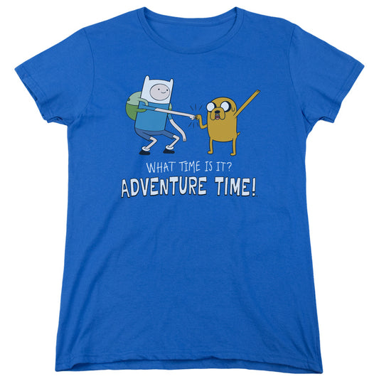 Adventure Time - Fist Bump - Short Sleeve Womens Tee - Royal Blue T-shirt