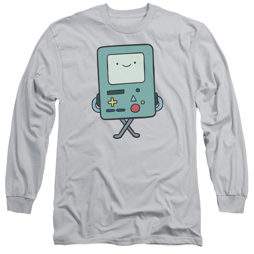 Adventure Time - Bmo - Long Sleeve Adult 18/1 - Silver T-shirt