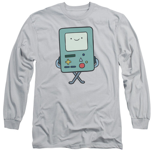 Adventure Time - Bmo - Long Sleeve Adult 18/1 - Silver T-shirt