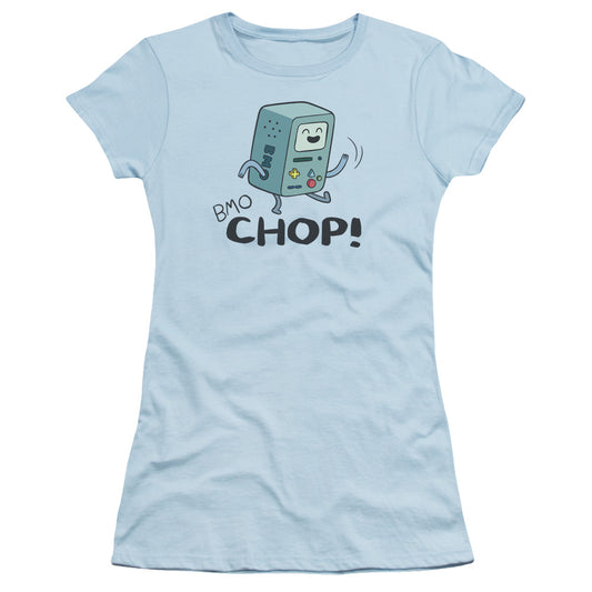 Adventure Time - Bmo Chop - Short Sleeve Junior Sheer - Light Blue T-shirt