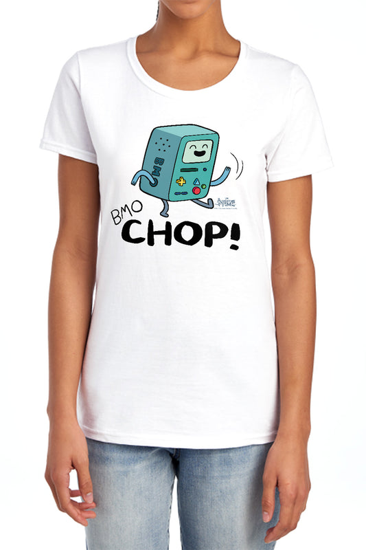 Adventure Time - Bmo Chop - Short Sleeve Womens Tee - Light Blue T-shirt