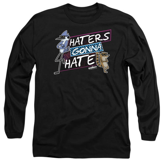 Regular Show - Haters Gonna Hate - Long Sleeve Adult 18/1 - Black T-shirt