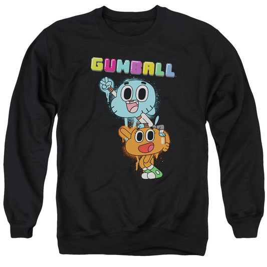 Amazing World Of Gumball - Gumball Spray - Adult Crewneck Sweatshirt - Black
