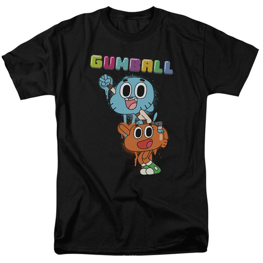 Amazing World Of Gumball - Gumball Spray - Short Sleeve Adult 18/1 - Black T-shirt