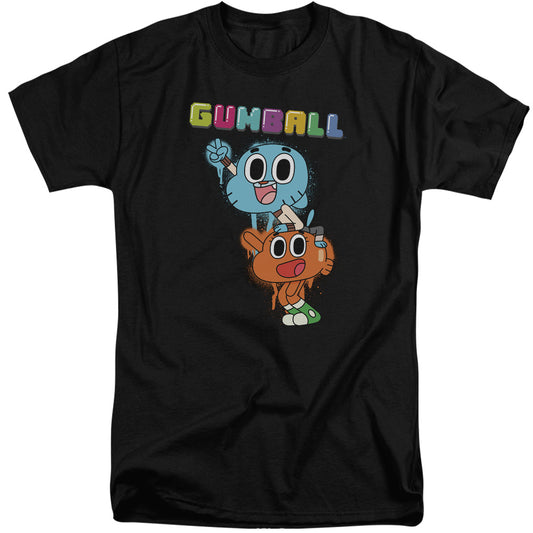 Amazing World Of Gumball - Gumball Spray - Short Sleeve Adult Tall 18/1 - Black T-shirt