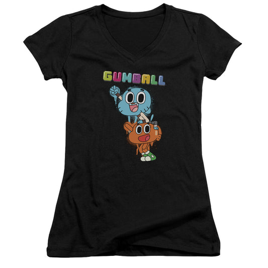 Amazing World Of Gumball - Gumball Spray-junior V-neck - Black