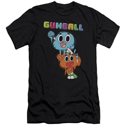 Amazing World Of Gumball - Gumball Spray - Short Sleeve Adult 30/1 - Black T-shirt