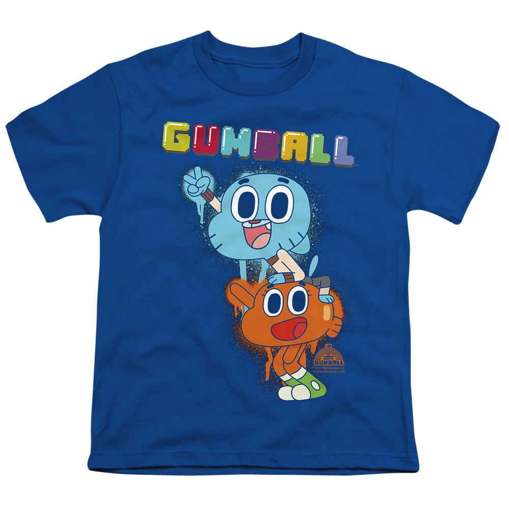 Amazing World Of Gumball - Gumball Spray - Short Sleeve Youth 18/1 - Black T-shirt