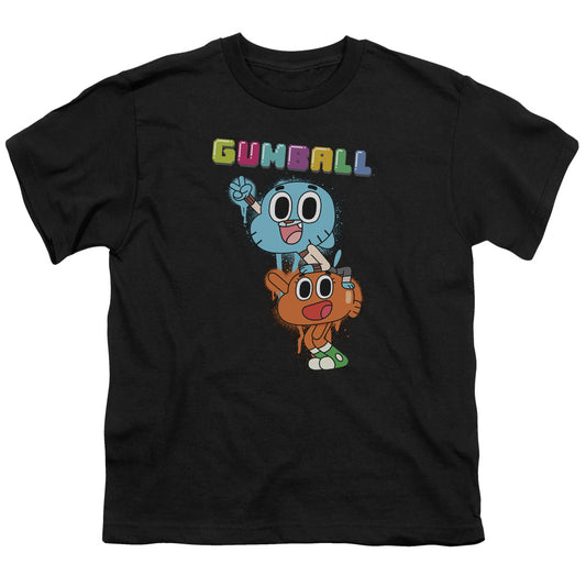 Amazing World Of Gumball - Gumball Spray - Short Sleeve Youth 18/1 - Black T-shirt