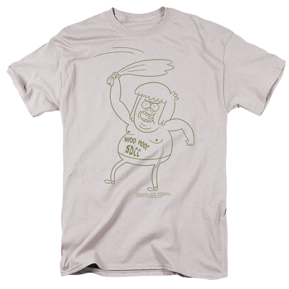 Regular Show - Sdcc 2013 Muscle Man - Short Sleeve Adult 18/1 - Silver T-shirt