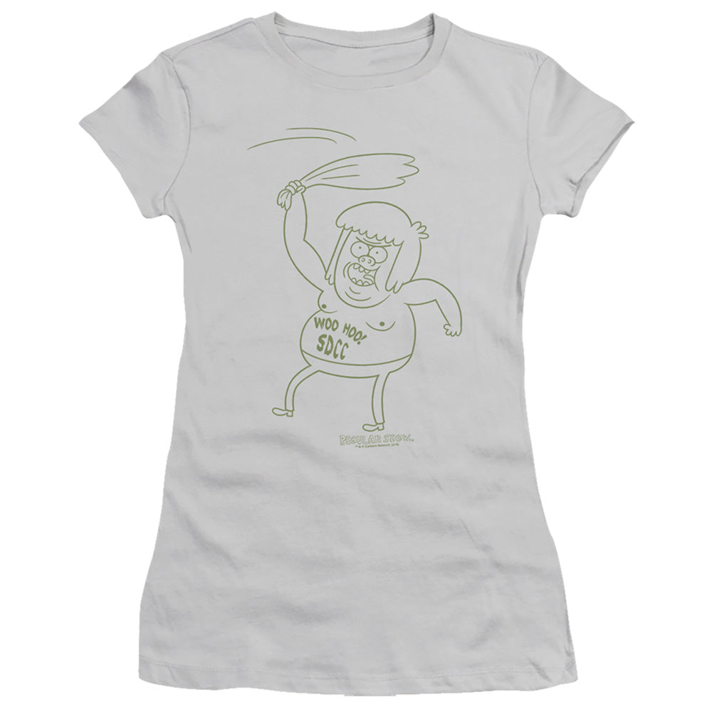 Regular Show - Sdcc 2013 Muscle Man - Short Sleeve Junior Sheer - Silver T-shirt
