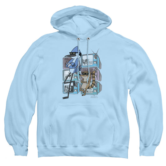 Regular Show - Tv Too Cool - Adult Pull-over Hoodie - Light Blue
