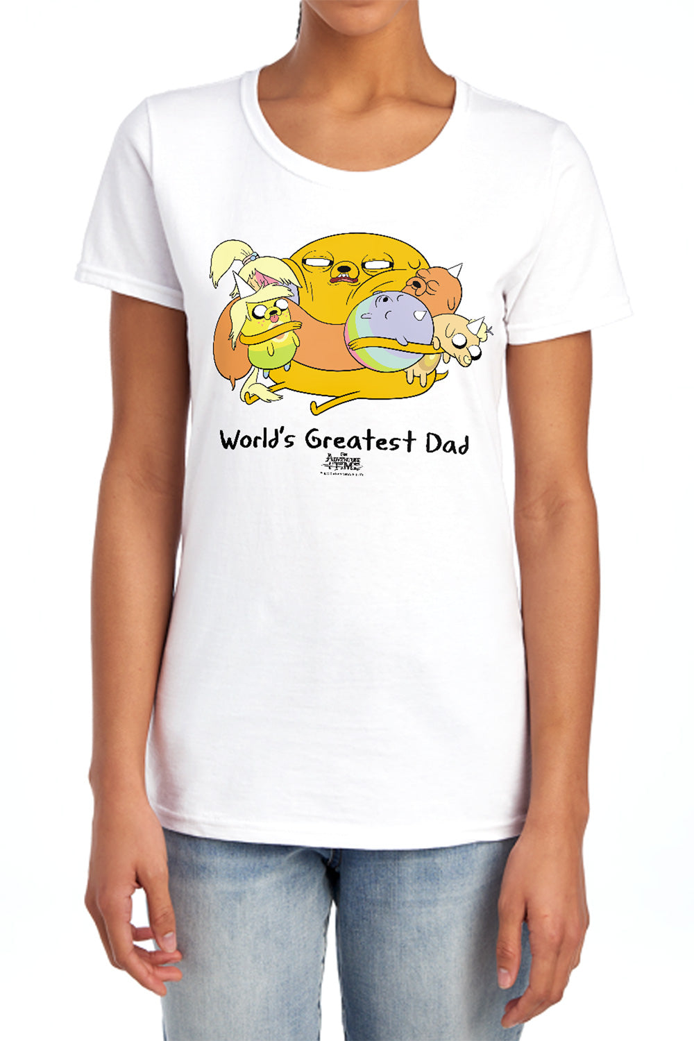 Adventure Time - Worlds Greatest Dad - Short Sleeve Womens Tee - Banana T-shirt