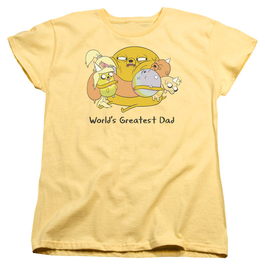Adventure Time - Worlds Greatest Dad - Short Sleeve Womens Tee - Banana T-shirt