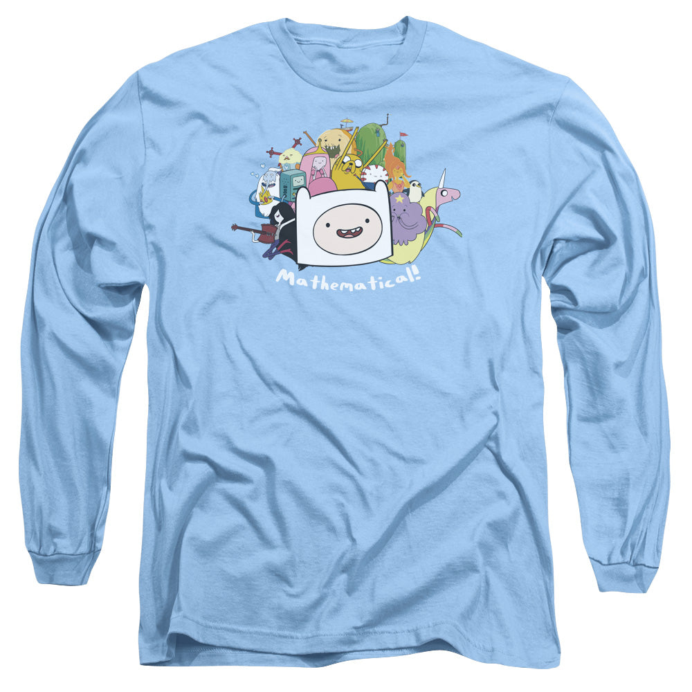 Adventure Time - Mathematical - Long Sleeve Adult 18/1 - Carolina Blue T-shirt