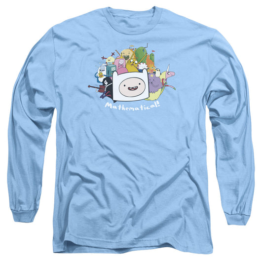 Adventure Time - Mathematical - Long Sleeve Adult 18/1 - Carolina Blue T-shirt