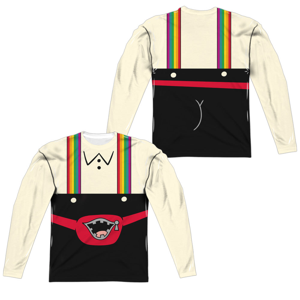 Uncle Grandpa - Lederhosen (Front/back Print) - Long Sleeve Adult Poly Crew  - White T-shirt
