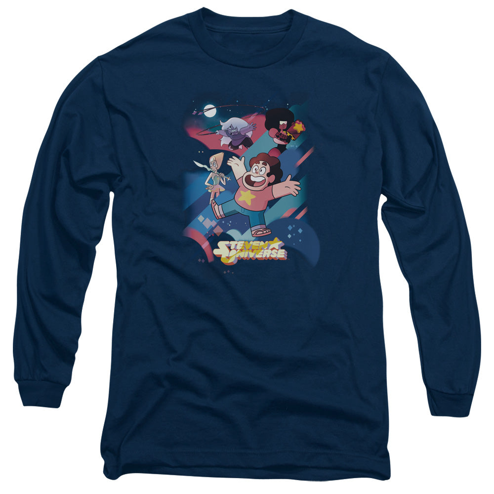 Steven Universe - Group Shot - Long Sleeve Adult 18/1 - Navy T-shirt