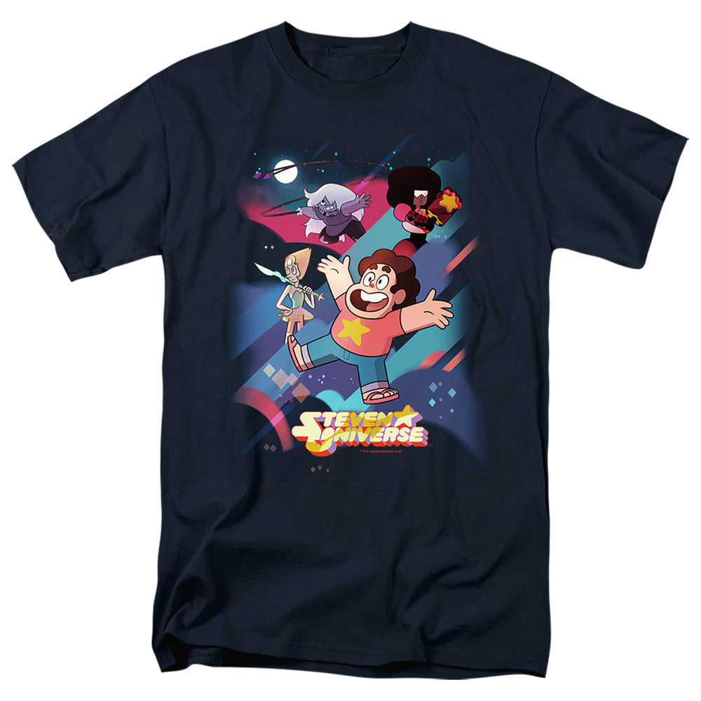 Steven Universe - Group Shot - Short Sleeve Adult 18/1 - Navy T-shirt