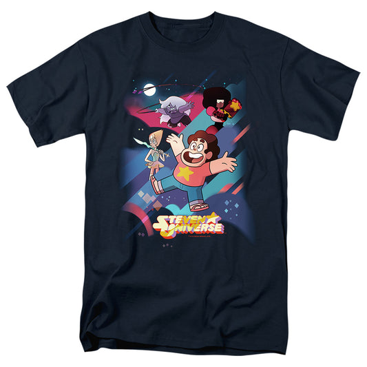 Steven Universe - Group Shot - Short Sleeve Adult 18/1 - Navy T-shirt