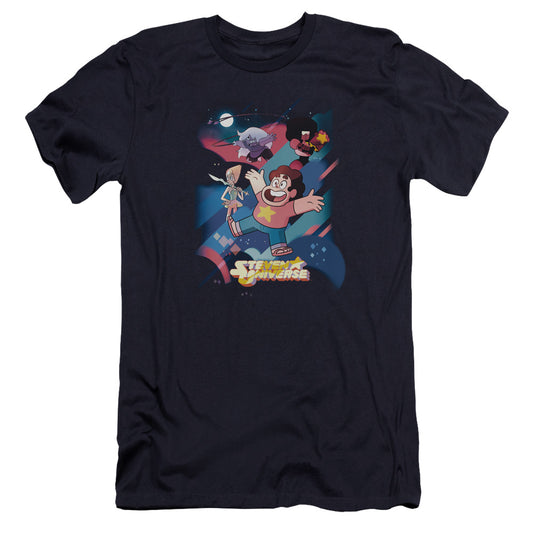 Steven Universe - Group Shot-hbo Short Sleeve Adult 30/1 - Navy T-shirt