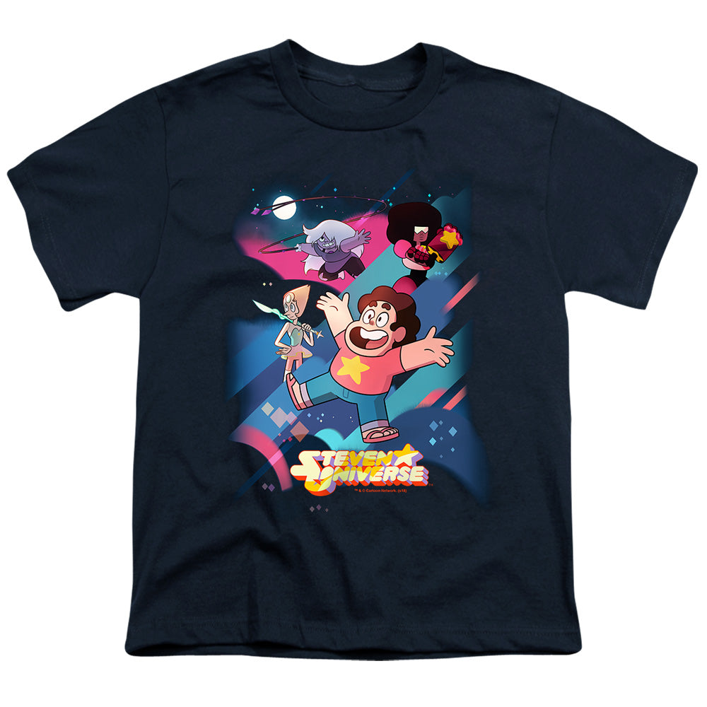Steven Universe - Group Shot - Short Sleeve Youth 18/1 - Navy T-shirt