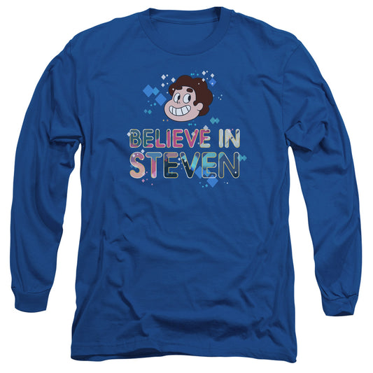 Steven Universe - Believe - Long Sleeve Adult 18/1 - Royal Blue T-shirt