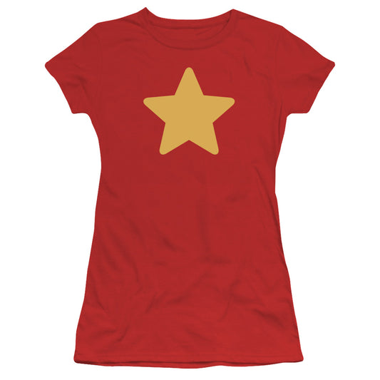 Steven Universe - Star - Short Sleeve Junior Sheer - Red T-shirt