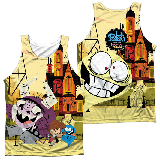 Fosters - Funny Friends (Front/back Print) - Adult 100% Poly Tank Top - White