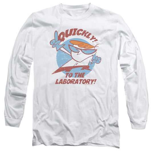 Dexters Laboratory - Quickly - Long Sleeve Adult 18/1 - White T-shirt