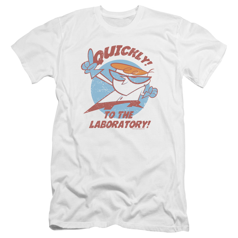 Dexters Laboratory - Quickly-premuim Canvas Adult Slim Fit 30/1 - White