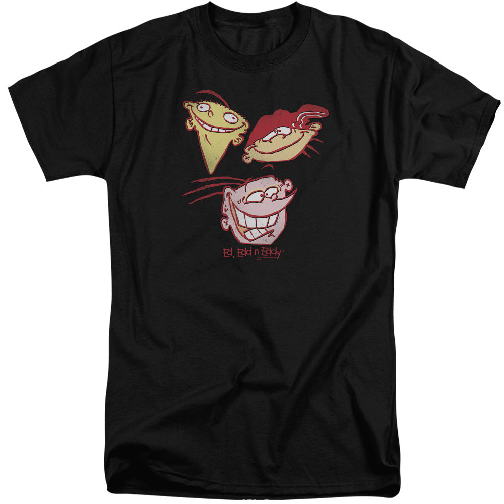 Ed Edd Eddy - Three Heads - Short Sleeve Adult Tall - Black T-shirt