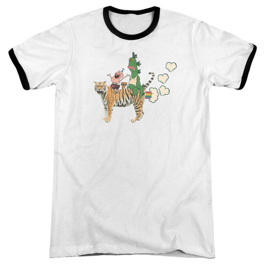 Uncle Grandpa - Fart Hearts - Adult Ringer - White/black