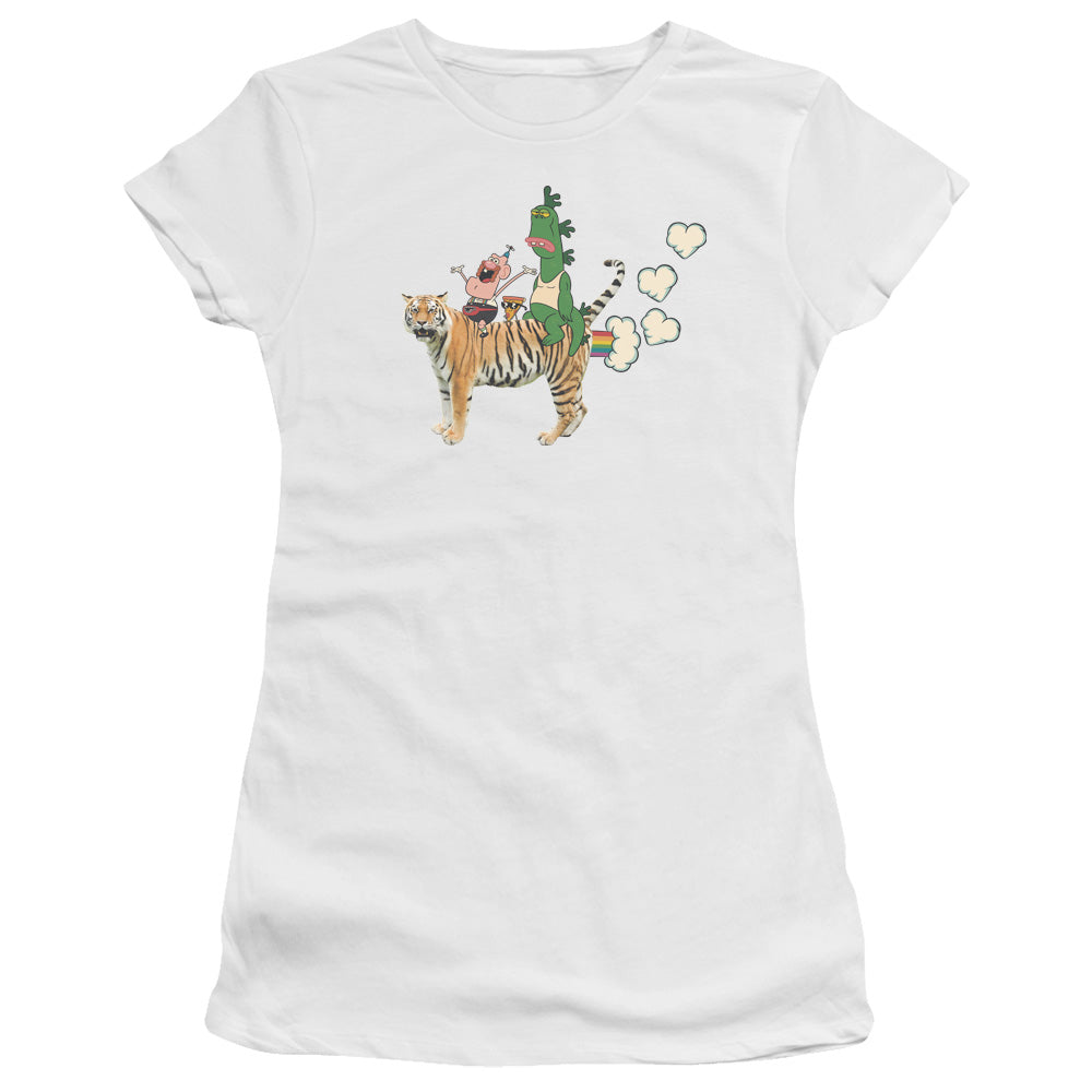 Uncle Grandpa - Fart Hearts - Short Sleeve Junior Sheer - White T-shirt