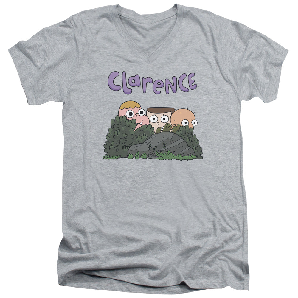 Clarence - Gang - Short Sleeve Adult V-neck 30/1 - Athletic Heather T-shirt