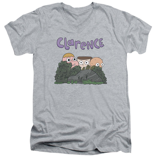 Clarence - Gang - Short Sleeve Adult V-neck 30/1 - Athletic Heather T-shirt