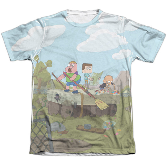 Clarence - Boat - Adult Poly/cotton Short Sleeve Tee - White T-shirt