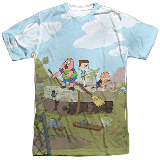 Clarence - Boat - Short Sleeve Adult Poly Crew - White T-shirt