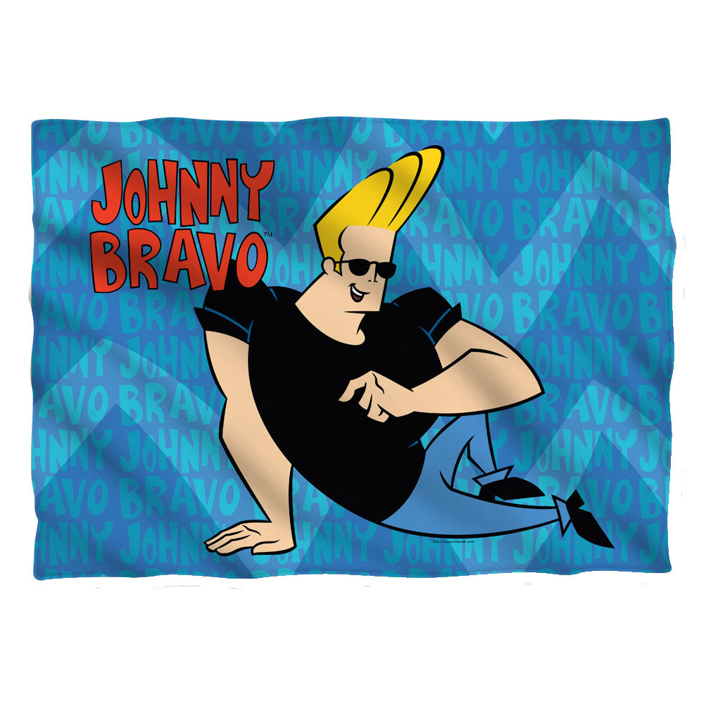 Johnny Bravo - Logo Repeat - Pillow Case - White