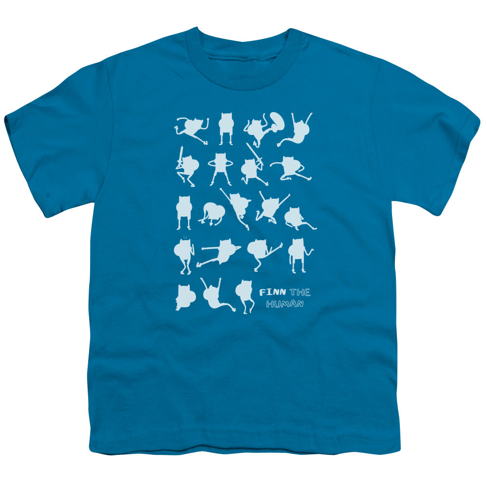 Adventure Time - Finn The Human - Short Sleeve Youth 18/1 - Turquoise T-shirt