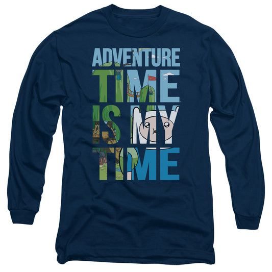 Adventure Time - My Time - Long Sleeve Adult 18/1 - Navy T-shirt