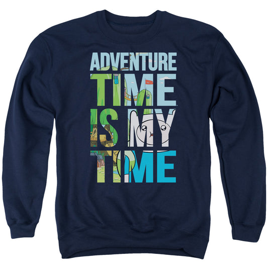 Adventure Time - My Time - Adult Crewneck Sweatshirt - Navy