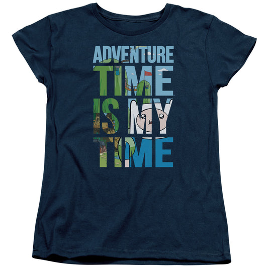 Adventure Time - My Time - Short Sleeve Womens Tee - Navy T-shirt