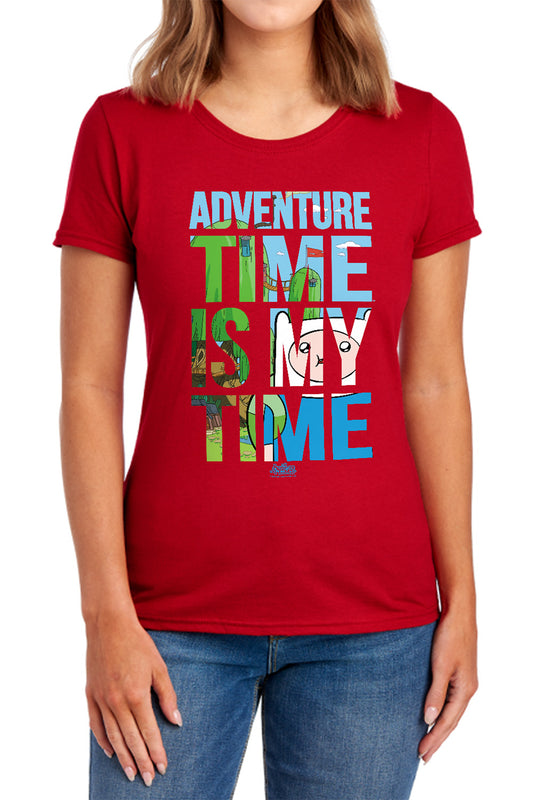 Adventure Time - My Time - Short Sleeve Womens Tee - Navy T-shirt